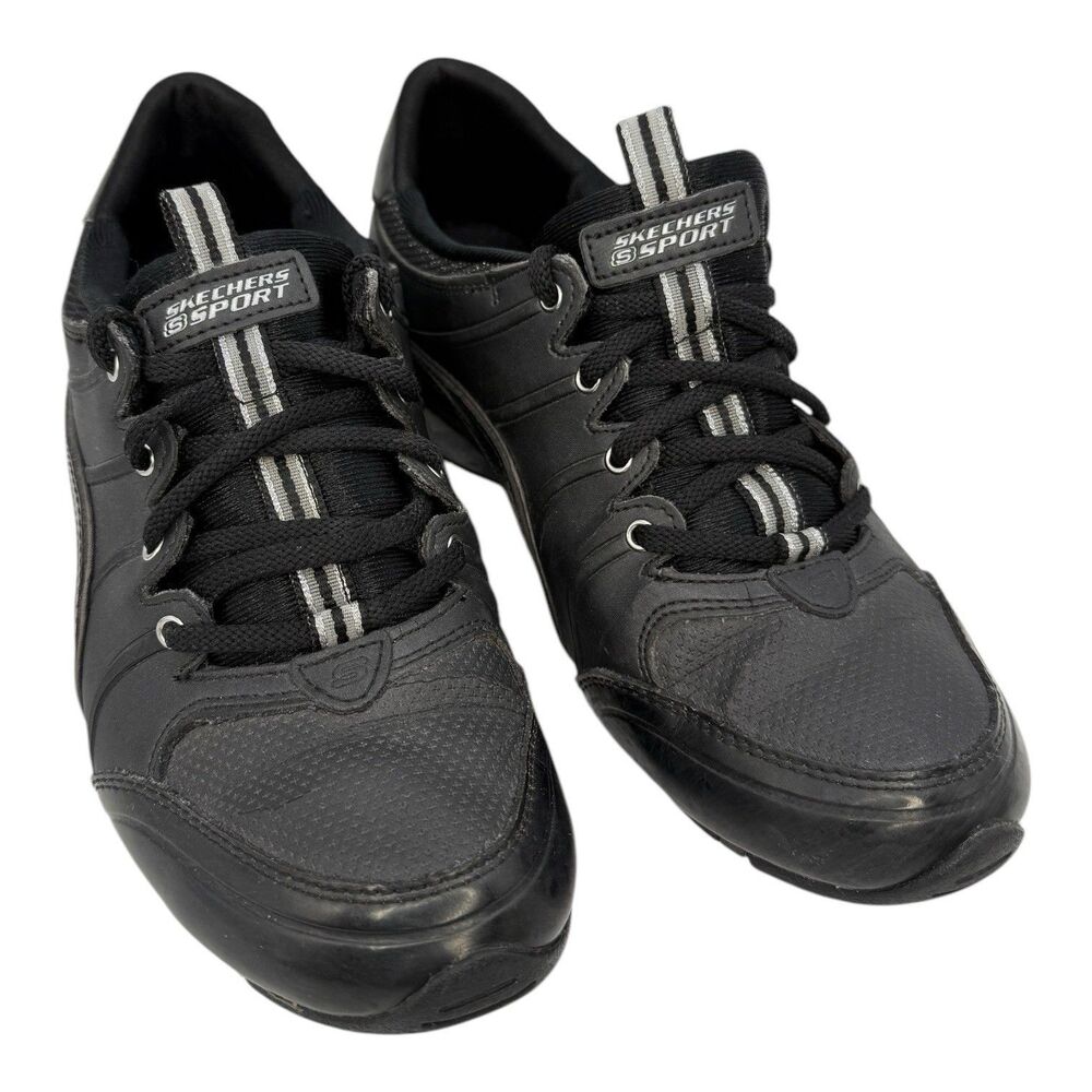 Skechers Sport Women Black Fashion Sneakers  Lace Up SN 11670 Size 8